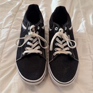 Vans Black and White Low-Top Skate Sneakers